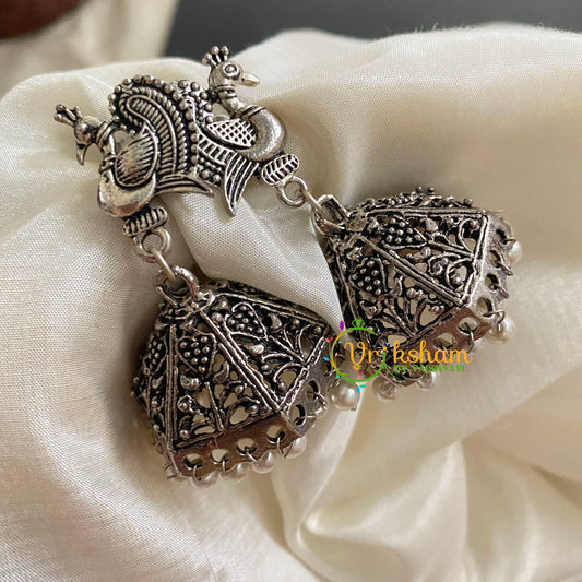 Daily wear Simple Jhumkas -Peacock-S536