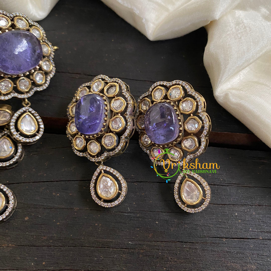 Purple Victorian Diamond High Neck Choker-VV039