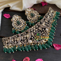 Emerald Victorian Diamond High Neck Choker-VV025