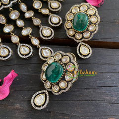 Emerald Victorian Diamond High Neck Choker-VV026