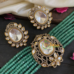 Green Bead Victorian Diamond Choker-VV031