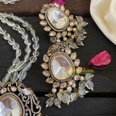 3 Layered Victorian Diamond Neckpiece -Transparent-VV049