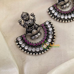 Silver Look Alike Lakshmi Studs -S499