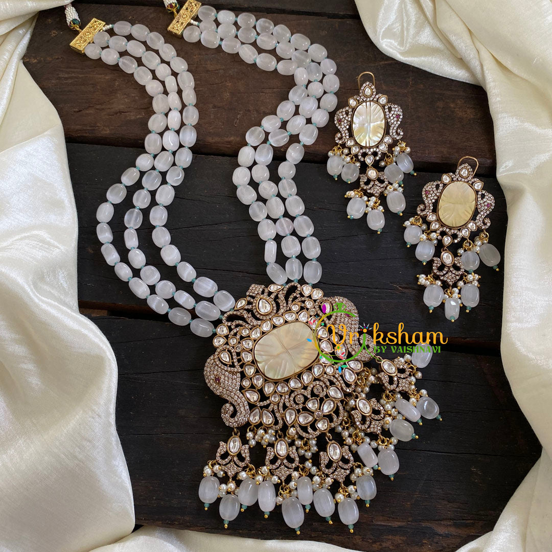 3 Layered Victorian Diamond Neckpiece-Grey-VV052