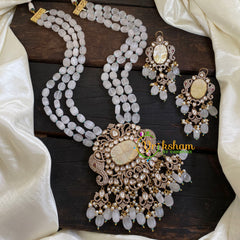 3 Layered Victorian Diamond Neckpiece-Grey-VV052