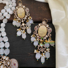 3 Layered Victorian Diamond Neckpiece-Grey-VV052