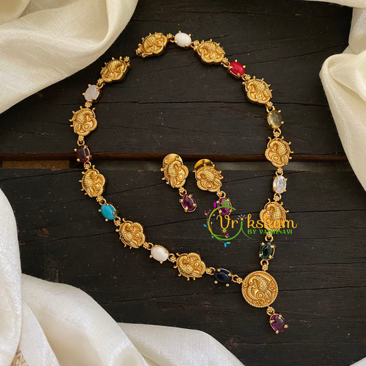 Navarathna Coin Choker Short Neckpiece -G7792