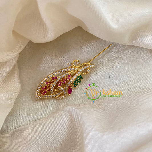 AD Stone Gold Saree Pin -Dress Pin -Saree Brooch -G7753