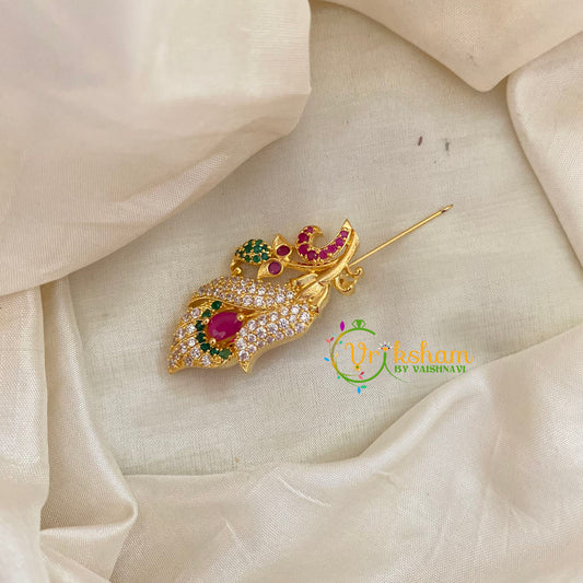 AD Stone Gold Saree Pin -Dress Pin -Bud Saree Brooch -G7741