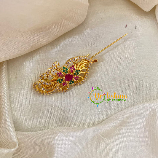 AD Stone Gold Saree Pin -Dress Pin -Saree Brooch -G7740