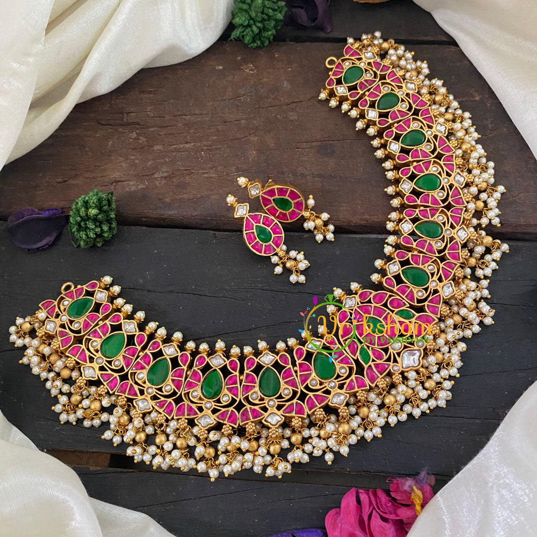 Precious Jadau Kundan Guttapusalu Neckpiece -J1028