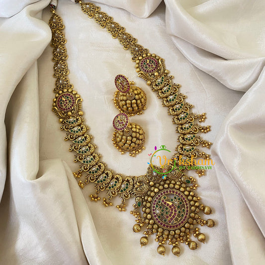 Gold Look Alike Peacock Haram-Gold Bead -G6379