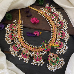 Precious Jadau Kundan Guttapusalu Neckpiece-Mid Length Neckpiece -J1027