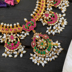 Precious Jadau Kundan Guttapusalu Neckpiece-Mid Length Neckpiece -J1027