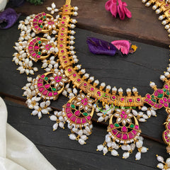 Precious Jadau Kundan Guttapusalu Neckpiece-Mid Length Neckpiece -J1027