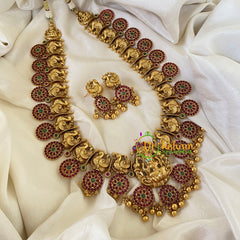 Premium Coin Style Lakshmi Haram -Temple Haram-Gold Bead -G6377
