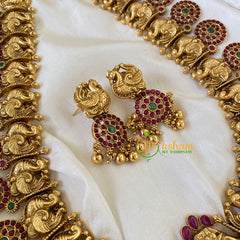 Premium Coin Style Lakshmi Haram -Temple Haram-Gold Bead -G6377