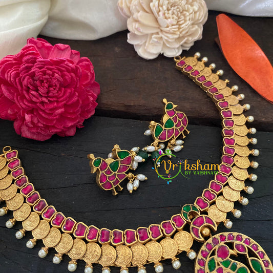 Royal Jadau Kundan Lakshmi Coin Neckpiece-J1044