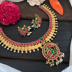 Royal Jadau Kundan Lakshmi Coin Neckpiece-J1044