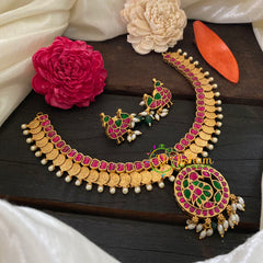 Royal Jadau Kundan Lakshmi Coin Neckpiece-J1044