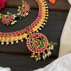 Royal Jadau Kundan Lakshmi Coin Neckpiece-J1044