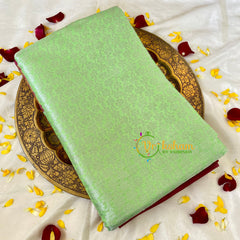 Pista Green Semi Benarasi Saree -Flower-VS535