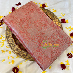 Peach Semi Benarasi Saree -Gulmohar-VS538