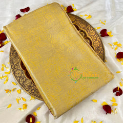 Pastel Yellow Semi Benarasi Saree -Gulmohar-VS539