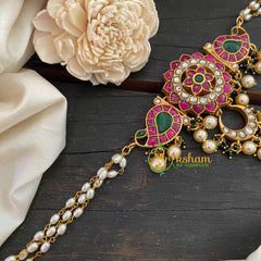 Jadau Kundan Pearl High Neck Choker -J1054