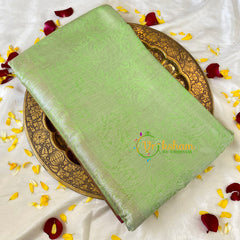Pista Green Semi Benarasi Saree-Gulmohar-VS541