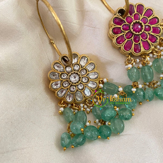 Precious Jadau Kundan Danglers -White or Red -J1035