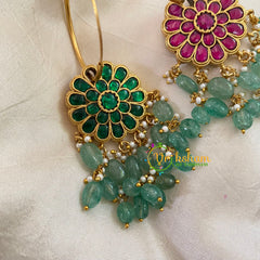 Reversible Precious Jadau Kundan Danglers -Red or Green -J1034