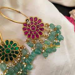 Reversible Precious Jadau Kundan Danglers -Red or Green -J1034