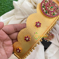 Precious Jadau Kundan Interchangeable Pendant Hipbelt -Unique Bridal Hipbelt - 2 in 1 Hipbelt-J1033