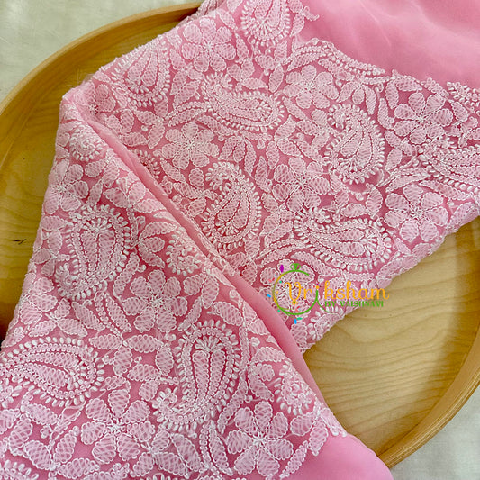 Light Pink Chikankari Suit Material Set-VS1680
