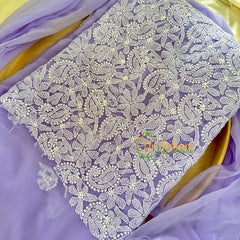 Light Purple Chikankari Suit Material Set-VS1685