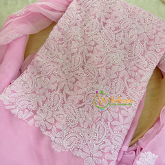 Rosemilk Pink Chikankari Suit Material Set-VS1684