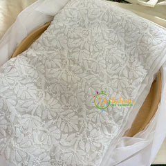 White Chikankari Suit Material Set-VS1681
