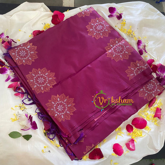 Majentha with Pink Soft Silk Saree-VS303