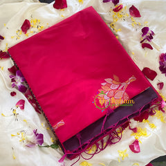 Reddish Pink Soft Silk Saree-VS309