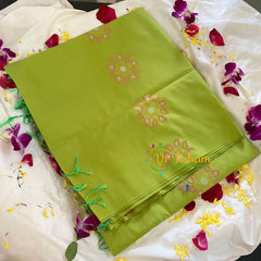 Light Green with Rose Soft Silk Saree-VS311
