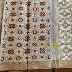 Brown Shade Semi Benarasi Saree -VS1175