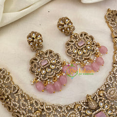 Pastel Pink Victorian Diamond Short Neckpiece -VV641