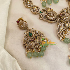 Exquisite Pastel Green Victorian Diamond Short Neckpiece -VV652