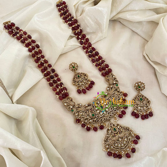 Maroon 3 Layered Victorian Diamond Neckpiece -VV707