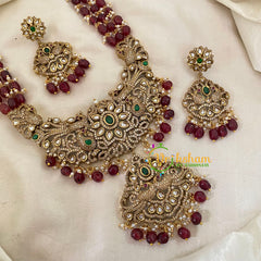 Maroon 3 Layered Victorian Diamond Neckpiece -VV707