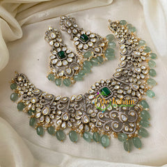 Green Victorian Diamond Choker Short Neckpiece -VV722