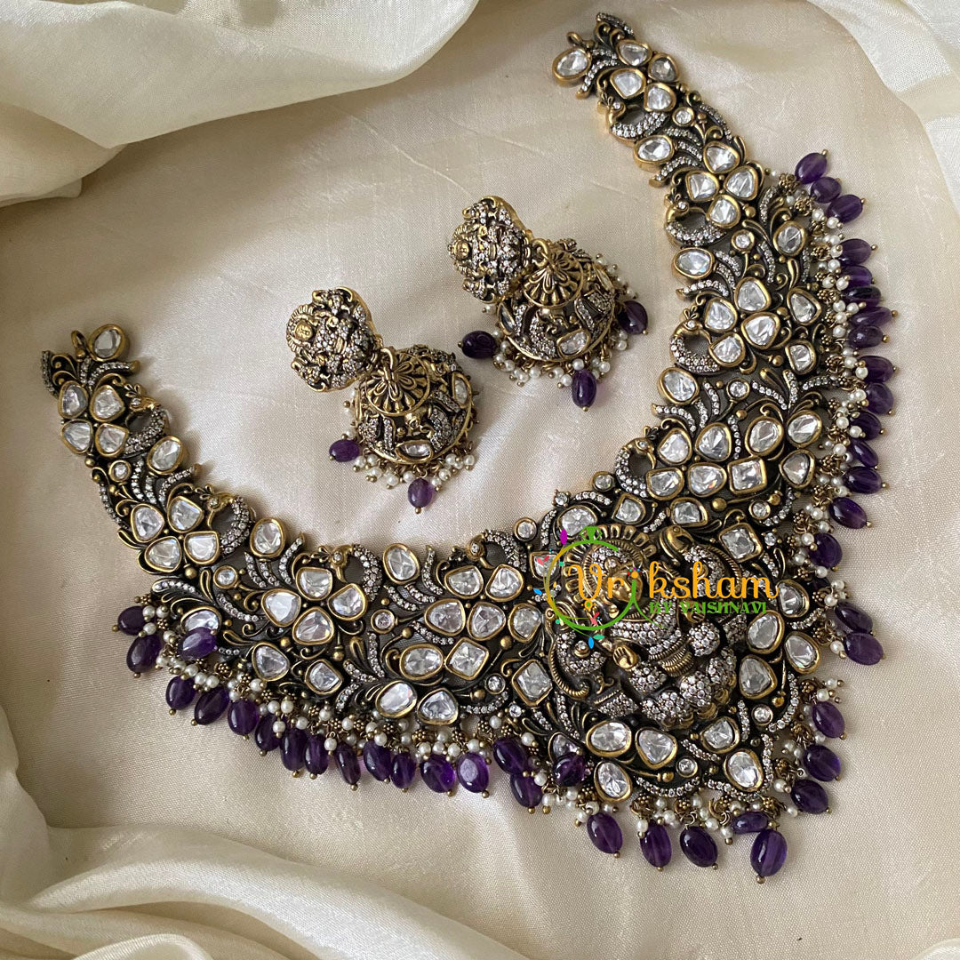 Purple Victorian Diamond Short Neckpiece -VV730