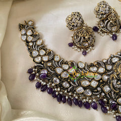 Purple Victorian Diamond Short Neckpiece -VV730