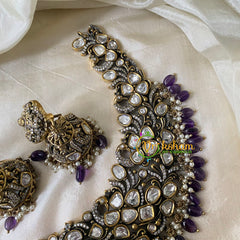 Purple Victorian Diamond Short Neckpiece -VV730